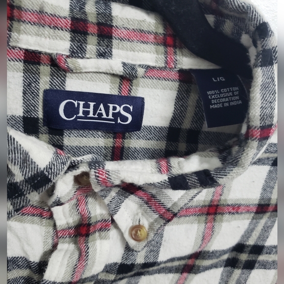 CHAPS Plaid Button Up Blouse Shirt - Picture 6 of 7